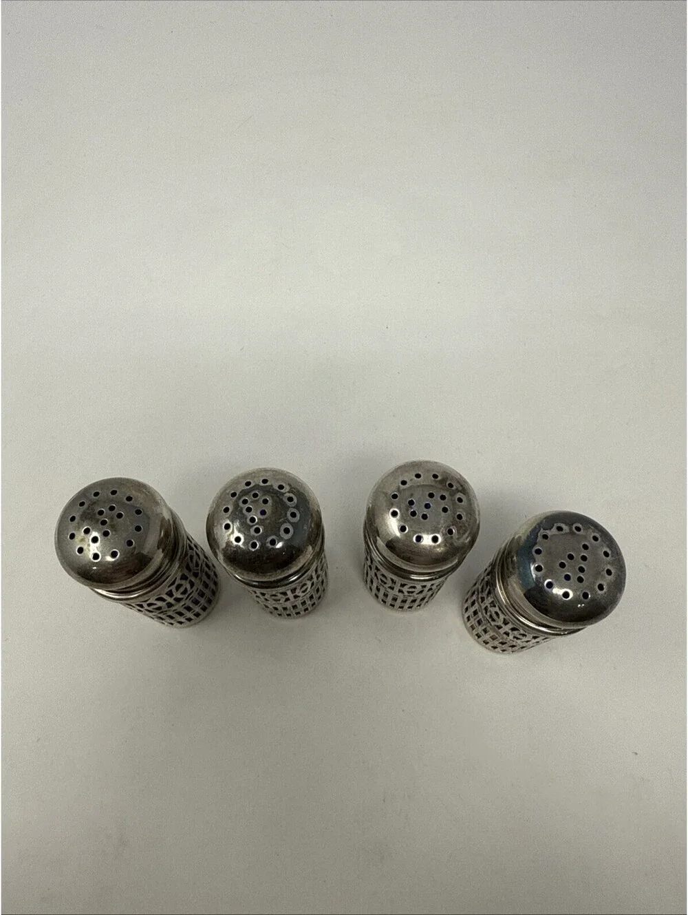 VINTAGE GODINGERS SILVER PLATE COBALT BLUE SALT & PEPPER SHAKERS 2.75